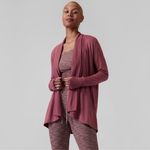 athleta  pranayama open front nirvana wrap in victorian berry size xs - Picture 1 of 10